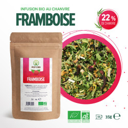 Pop CBD - Thé fruité CBD - Saveur Ice Framboise BIO - 35g