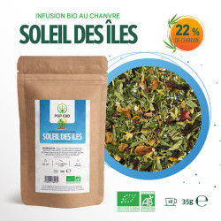 Pop CBD - Thé fruité CBD - Saveur Soleil des îles BIO - 35g