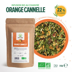 Pop CBD - Thé fruité CBD - Saveur Orange Cannelle BIO - 35g