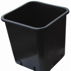 Pot carré plastique noir 7x7x8 cm - 0.25L - Pack de 100