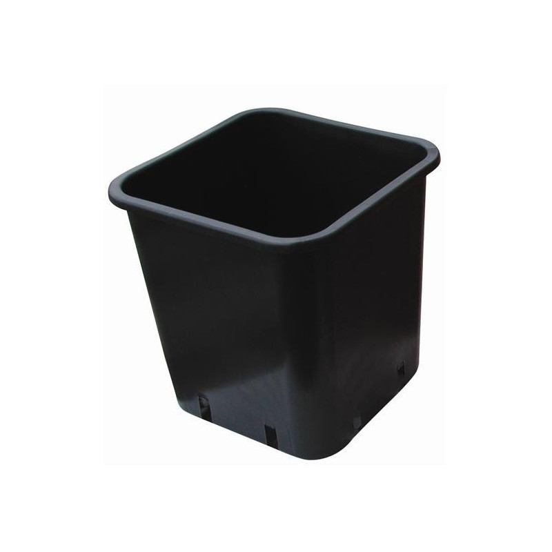 Pot carré plastique noir 7x7x8 cm - 0.25L - Pack de 100