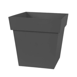 EDA - Pot bas carré Toscane 32x32cm anthracite - 22L