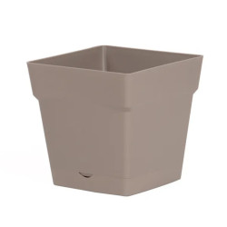 EDA - Pot carré Toscane avec réserve d'eau  10,2L - 25x25cm taupe