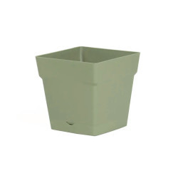 EDA - Pot carré Toscane avec réserve d'eau  3,4L - 18x18cm vert laurier