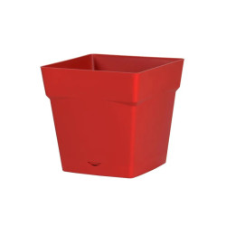 EDA - Pot carré Toscane avec réserve d'eau  3,4L - 18x18cm rouge rubis