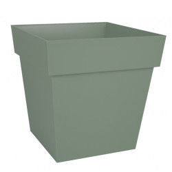 EDA - Pot carré bas Toscane 39x39x39cm 38L vert laurier