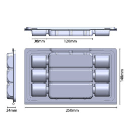 Boîte d'envoi noire pour 6 boutures - 250 x 148 x 24 mm