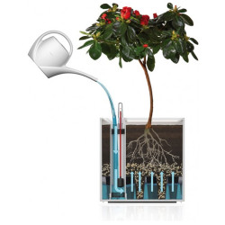 Flower Lover - Quadrato pot auto irrigant - 25x25x24cm - Blanc