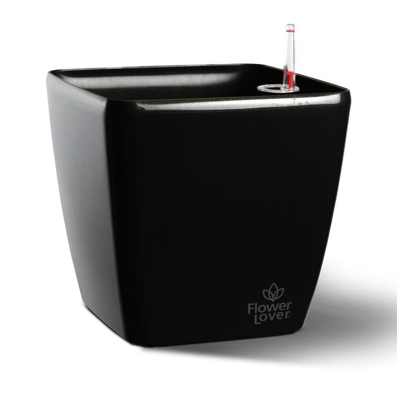 Flower Lover - Quadrato pot auto irrigant - 22x22x21cm - Noir Flower Lover - Quadrato pot auto irrigant - 22x22x21cm - Noir