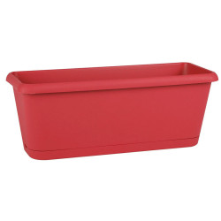 EDA Plastiques - Jardinière Chorus 40cm + plateau clips Rouge - 39.8x18.8x16.1 - 7.5L