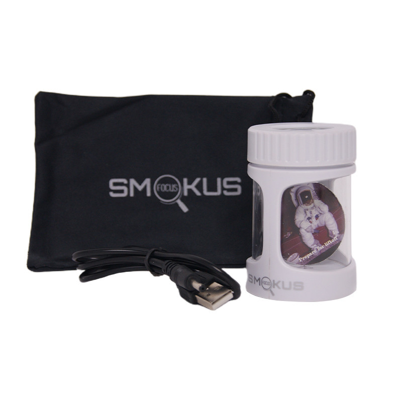 Smokus Focus - Horizon white v1 - Pot hermétique avec loupe