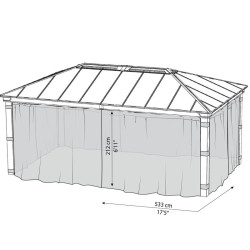 DALLAS 14X20 GAZEBO NETTING SET 4PC