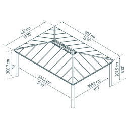 DALLAS 14X20 GARDEN GAZEBO GREY GREY