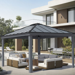 DALLAS 14X16 GARDEN GAZEBO GREY GREY