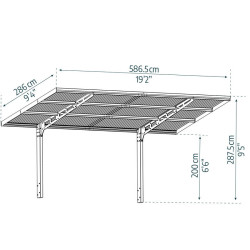 CARPORT SIDNEY FLAT WAVE 6000 GREY S.GREY