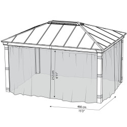 DALLAS 14X16 GAZEBO NETTING SET 4PC