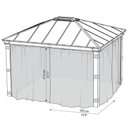 DALLAS 14X14 GAZEBO NETTING SET 4PC