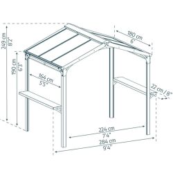 BBQ GARDEN GAZEBO AUSTIN 2400 - BLACK