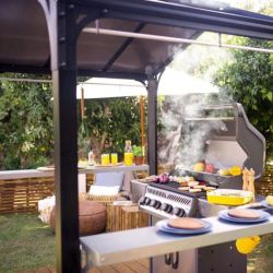 BBQ GARDEN GAZEBO AUSTIN 2400 - BLACK