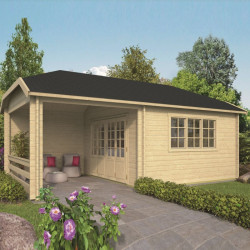 Tuindeco - Chalet bois massif  16m² - 45mm - Qualité résidentielle - Torkel (sur commande)