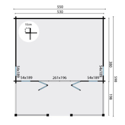 Tuindeco - Chalet bois massif 30,6 m² -  45 mm - Olaug (sur commande)