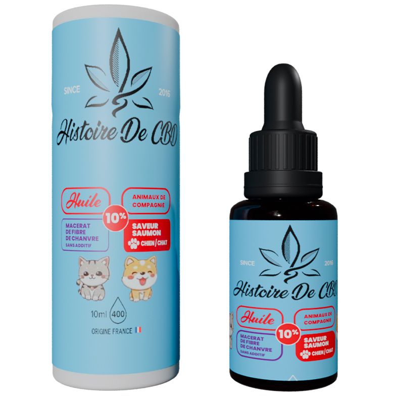 HISTOIRE DE CBD HUILE ANIMAUX 10% SAUMON 10ML