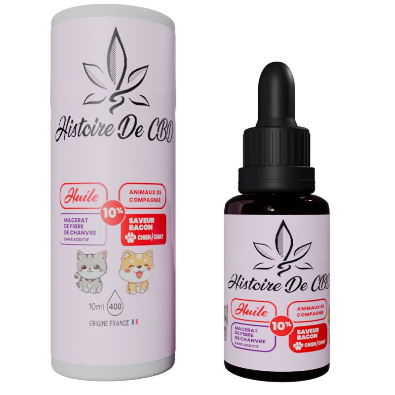 HISTOIRE DE CBD HUILE ANIMAUX 10% BACON 10ML