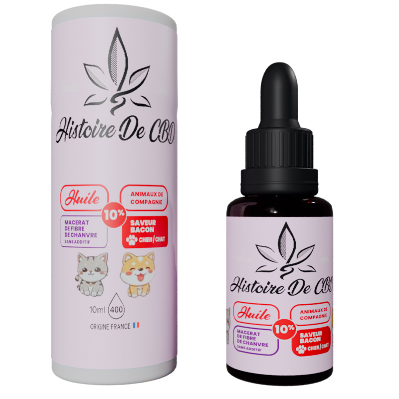 HISTOIRE DE CBD HUILE ANIMAUX 10% BACON 10ML