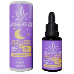 HISTOIRE DE CBD HUILE SOMMEIL CBD.CBN.MELATONINE ET LAVANDE 10% 10ML